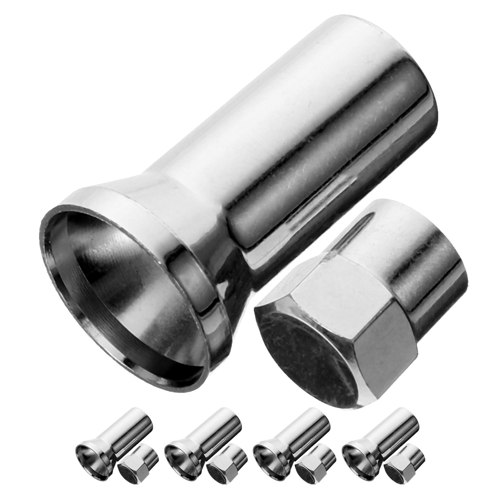 5個セット 金属製 タイヤバルブキャップ シルバー アルミニ - Motorcycle Valve Cover のレビューと価格